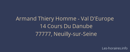 Armand Thiery Homme - Val D'Europe
