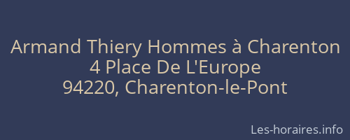 Armand Thiery Hommes à Charenton
