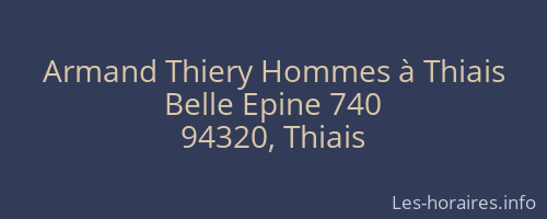 Armand Thiery Hommes à Thiais