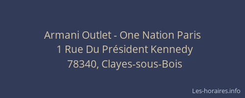 Armani Outlet - One Nation Paris