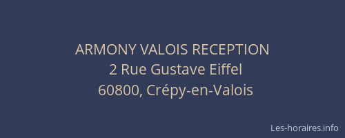 ARMONY VALOIS RECEPTION
