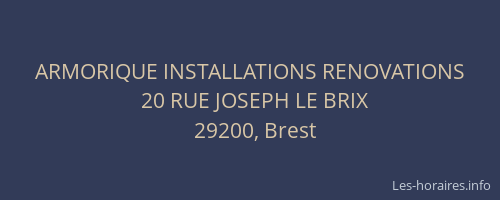 ARMORIQUE INSTALLATIONS RENOVATIONS