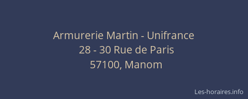 Armurerie Martin - Unifrance
