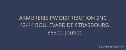 ARMURERIE PW DISTRIBUTION SNC