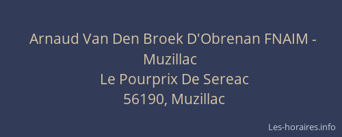 Arnaud Van Den Broek D'Obrenan FNAIM - Muzillac