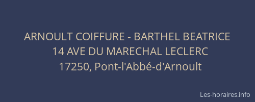 ARNOULT COIFFURE - BARTHEL BEATRICE