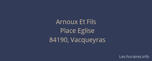 Arnoux Et Fils