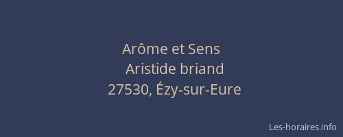 Ar&ocirc;me et Sens