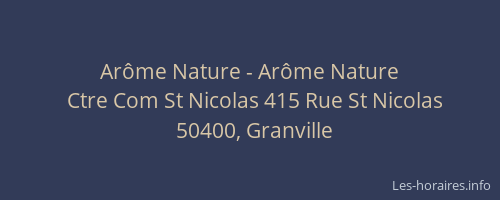 Arôme Nature - Arôme Nature