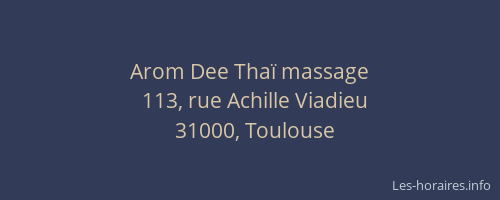 Arom Dee Thaï massage