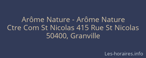 Arôme Nature - Arôme Nature