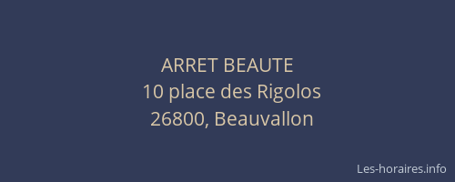 ARRET BEAUTE