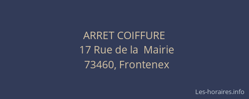 ARRET COIFFURE