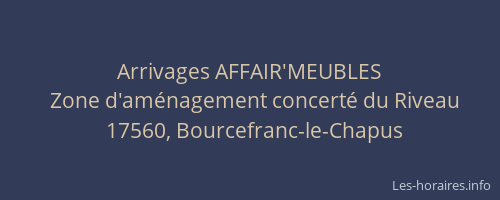 Arrivages AFFAIR'MEUBLES