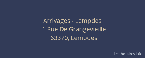 Arrivages - Lempdes