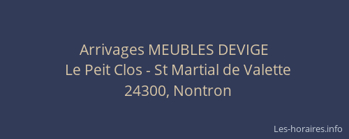 Arrivages MEUBLES DEVIGE