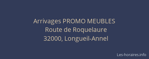 Arrivages PROMO MEUBLES