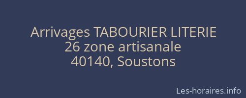Arrivages TABOURIER LITERIE