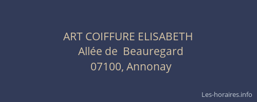 ART COIFFURE ELISABETH