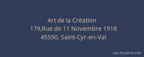 Art de la Cr&eacute;ation