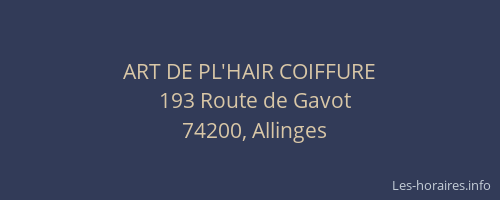 ART DE PL'HAIR COIFFURE