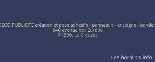 ART DECO PUBLICITE création et pose adhésifs - panneaux - enseigne - banderole....
