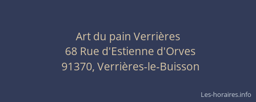 Art du pain Verrières