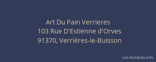 Art Du Pain Verrieres