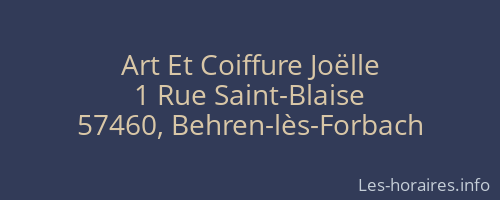 Art Et Coiffure Joëlle