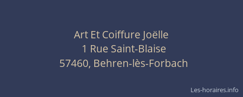Art Et Coiffure Jo&euml;lle
