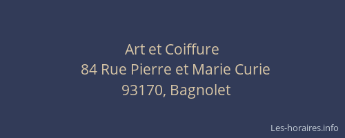 Art et Coiffure