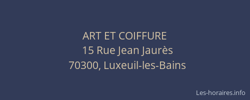ART ET COIFFURE