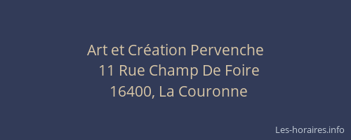 Art et Cr&eacute;ation Pervenche