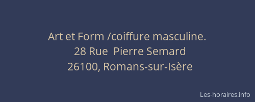 Art et Form /coiffure masculine.