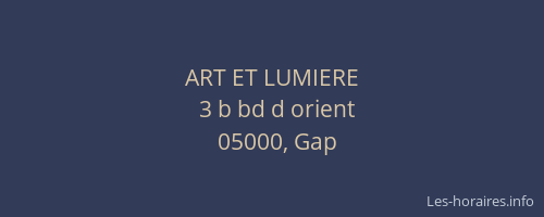 ART ET LUMIERE
