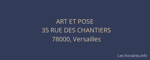 ART ET POSE