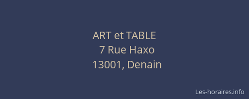 ART et TABLE