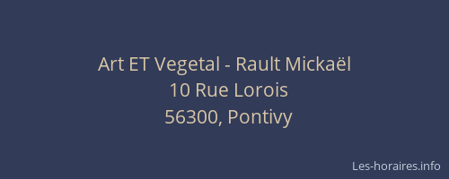 Art ET Vegetal - Rault Micka&euml;l