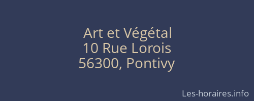 Art et Végétal