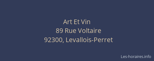 Art Et Vin