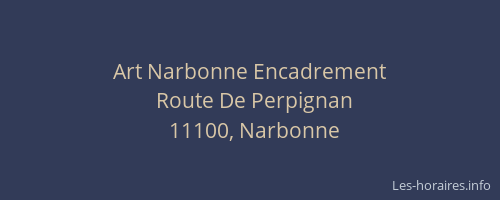 Art Narbonne Encadrement