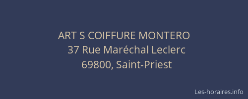 ART S COIFFURE MONTERO