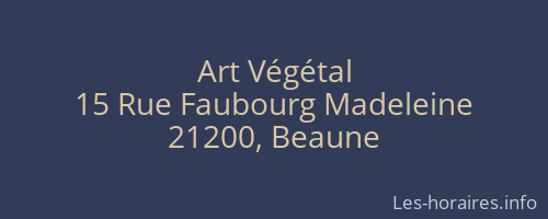 Art Végétal