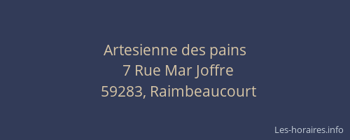 Artesienne des pains
