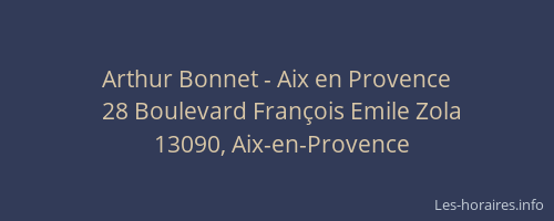 Arthur Bonnet - Aix en Provence