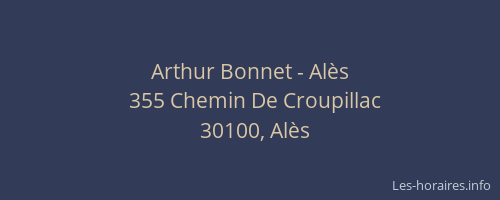 Arthur Bonnet - Al&egrave;s