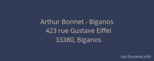 Arthur Bonnet - Biganos