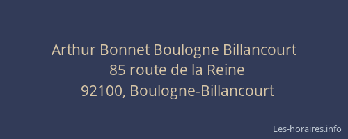 Arthur Bonnet Boulogne Billancourt