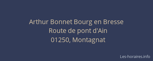 Arthur Bonnet Bourg en Bresse