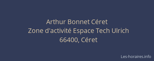 Arthur Bonnet C&eacute;ret